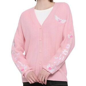 Hot Topic Kawaii Wings Knit Embroidered Cardigan Pink Size M/S